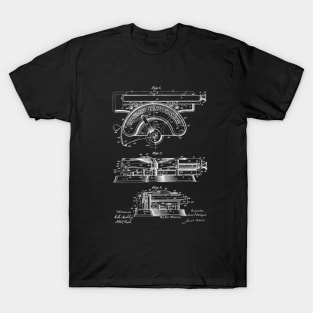 Typewriter Vintage Patent Drawing T-Shirt